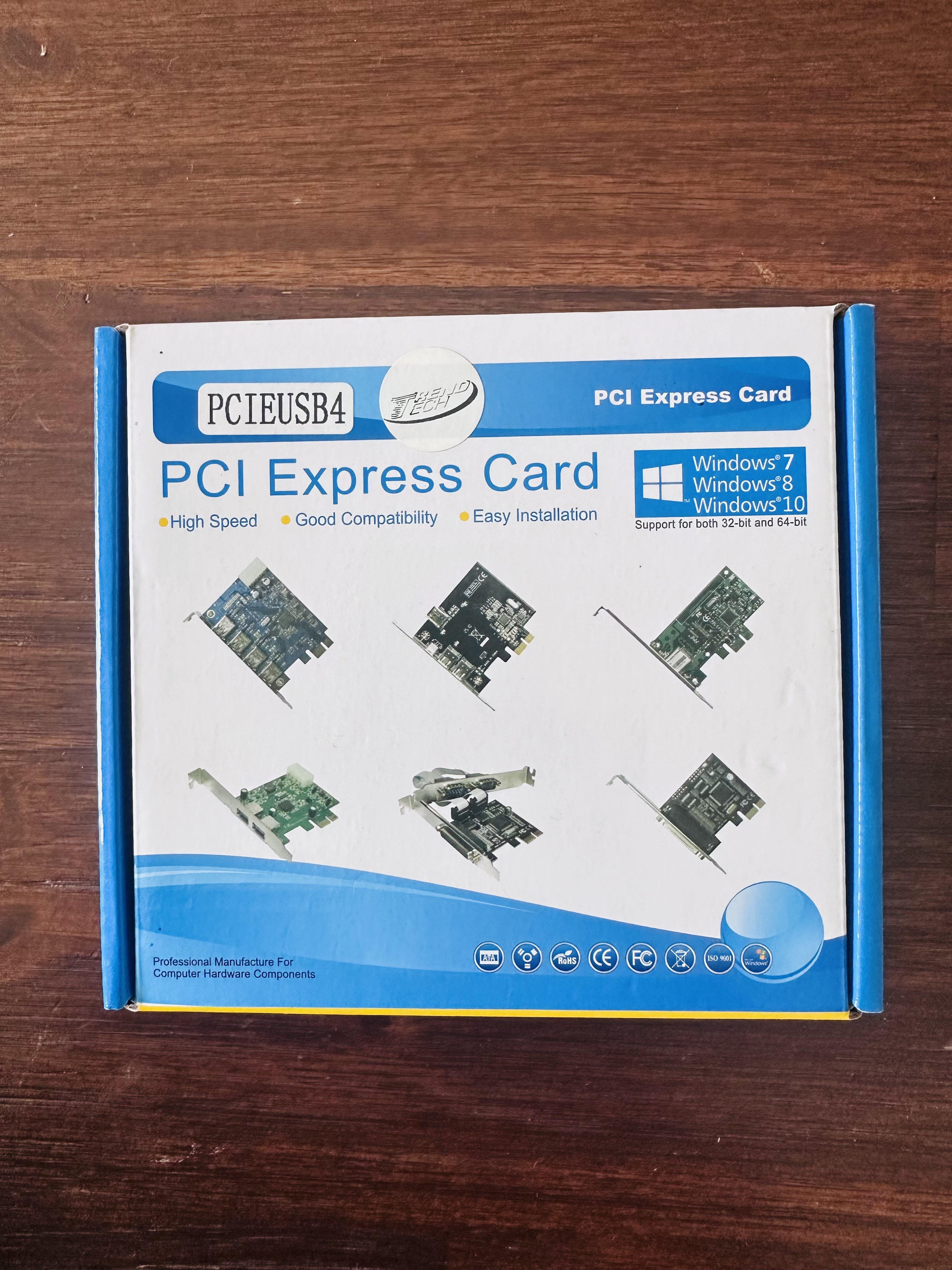 TrendTech 4 Port, PCI Express USB internal Card